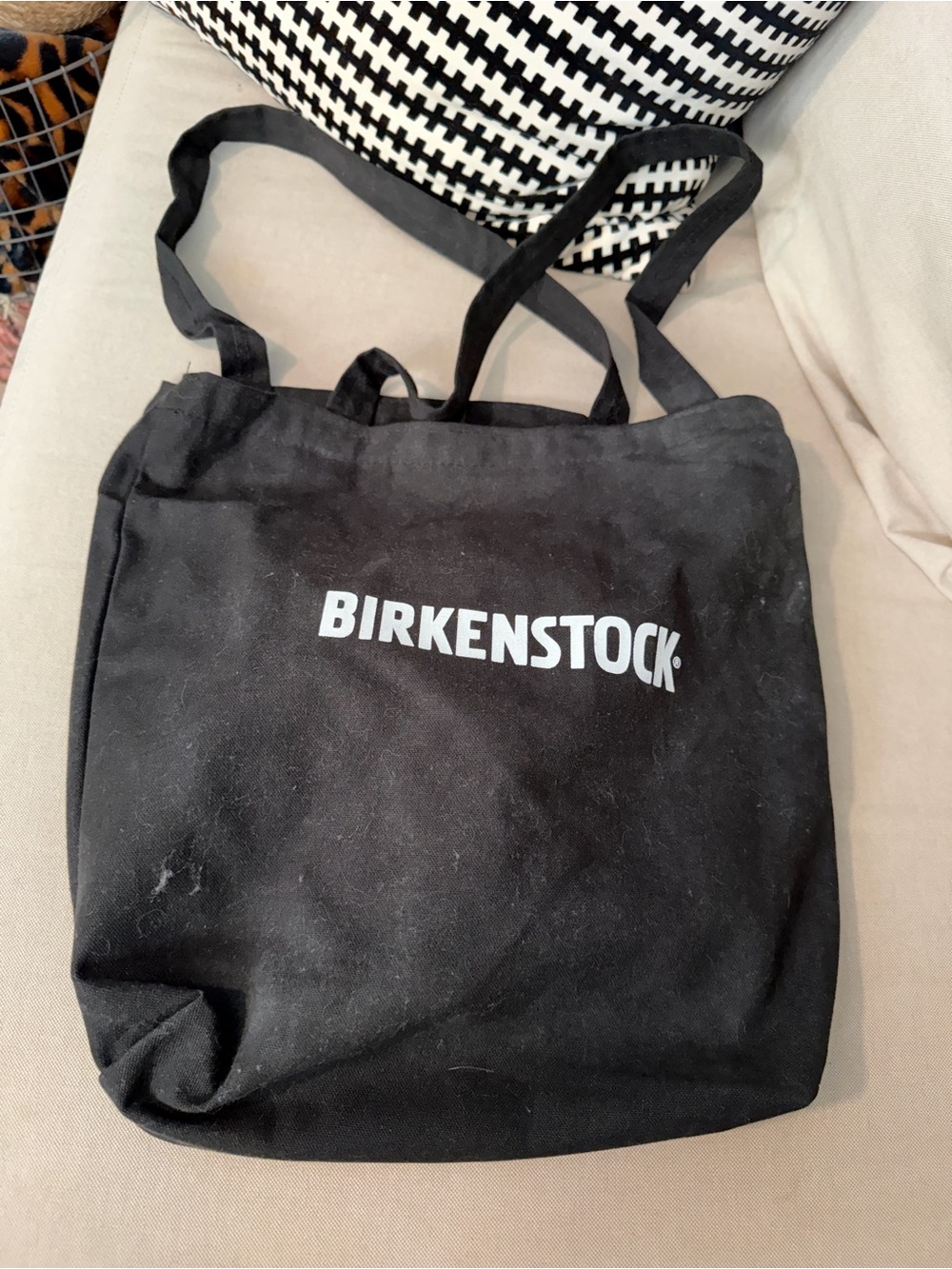 Birkenstock Black Canvas Logo Tote Bag